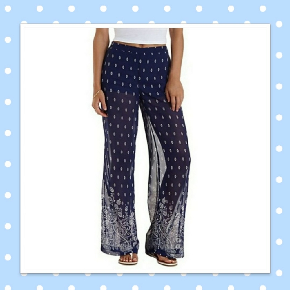 Charlotte Russe- Sheer Palozzo Pants